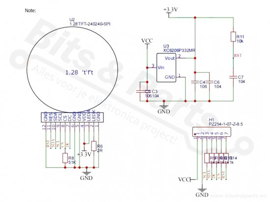 Display LCD Rond 240px 1,28 inch SPI/GC9A01